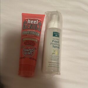 Soap & Glory Heel Genius Foot Cream and Earth Therapeutics Foot Peeling Spray